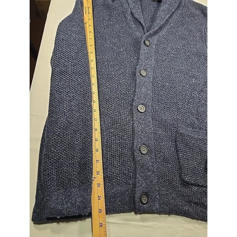 Marc Anthony Sweater Mens‎ XL Blue Shawl Collar Cardigan Nylon Merino Wool Blend